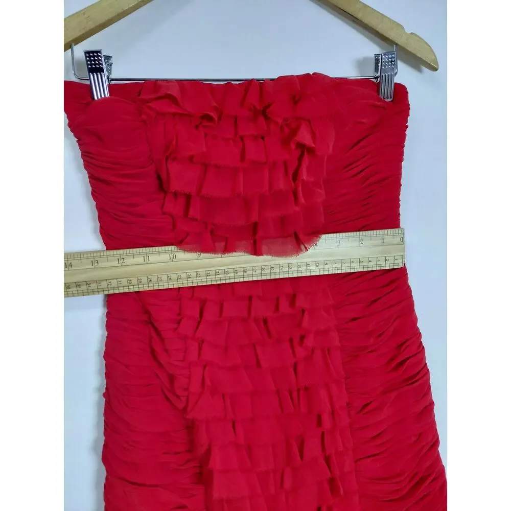 Cache Acetate Blend Red Sheath Short Lined Dress Women Size 2